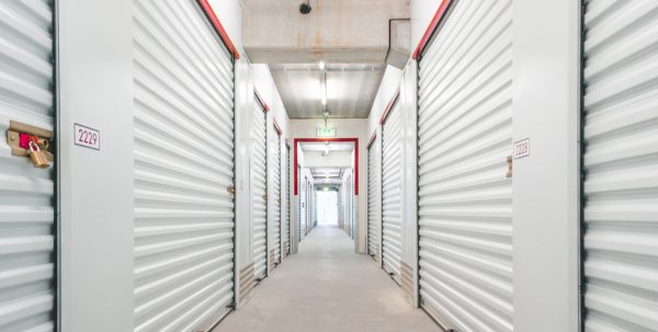 storage units lined up in a hallway