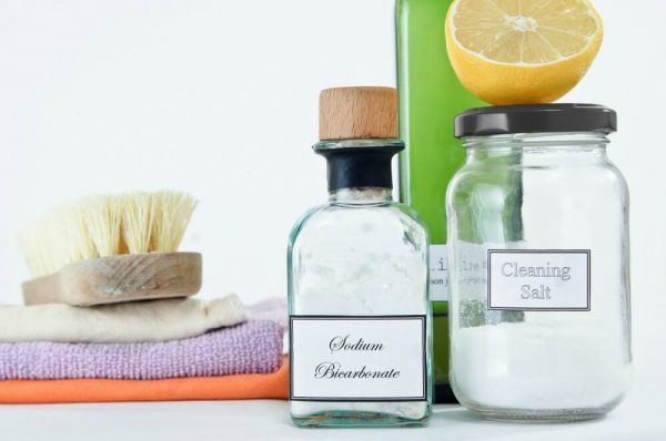 natural cleaning products inside glass jars