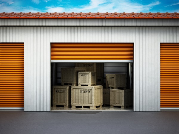 Boxes inside a storage unit